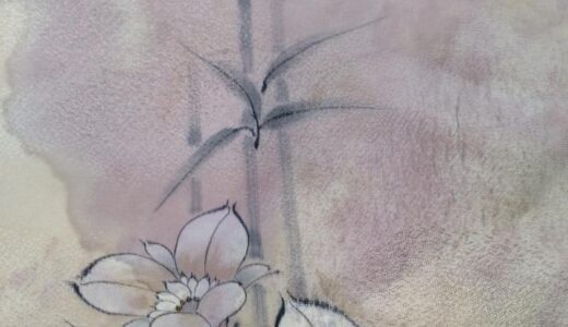 訪問着に大量に付いた、赤ワインのシミ