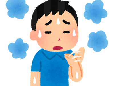 着物に付いた汗による変色シミ